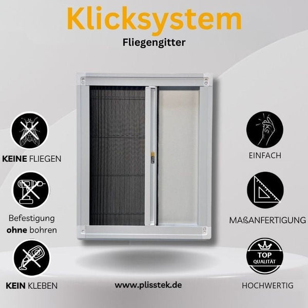 Plisstek Klicksystem – Insektenschutz Plissee ohne Bohren - Plisstek