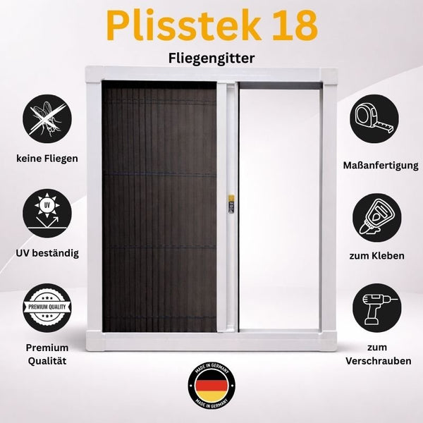 Plisstek18 - Insektenschutz Plissee für Türen (zum schrauben oder kleben) - Plisstek