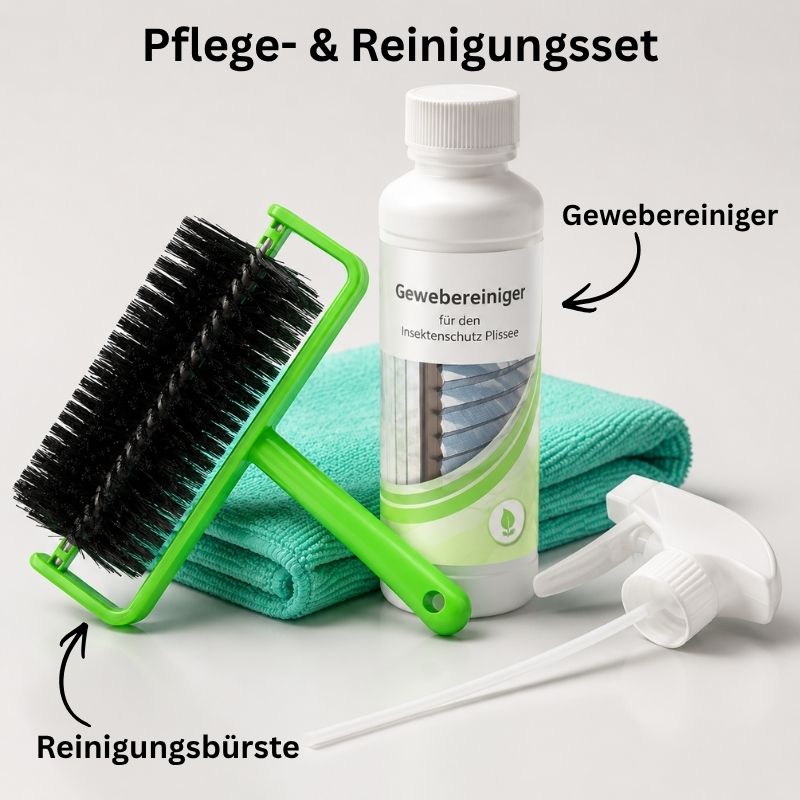 2 - in - 1 Reinigungsset für Insektenschutz – Bürste & Gewebereiniger - Plisstek