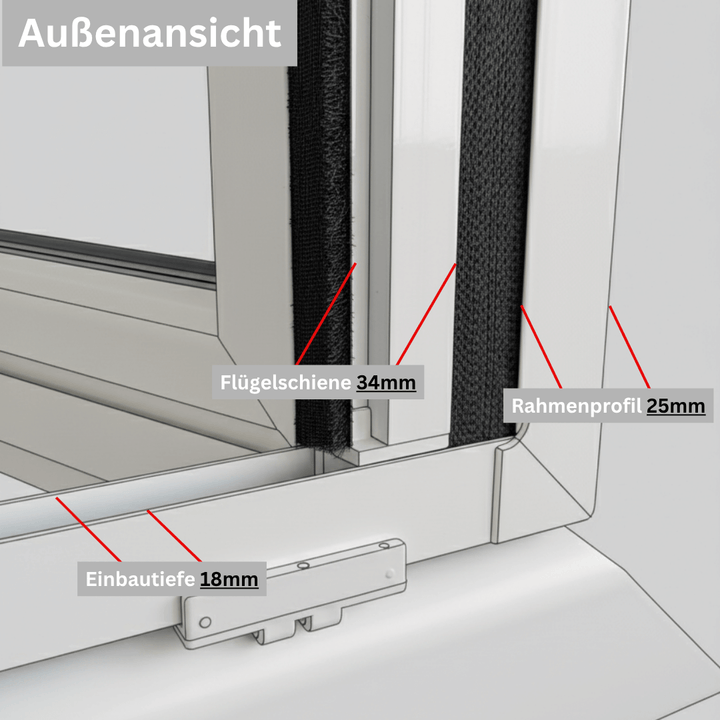Plisstek Klicksystem (Insektenschutz Plissee Klicksystem)