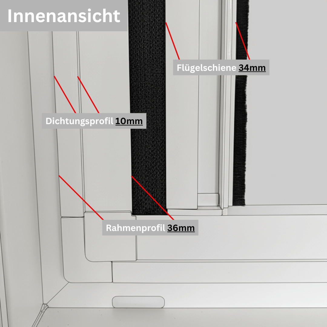 Plisstek Klicksystem (Insektenschutz Plissee Klicksystem)