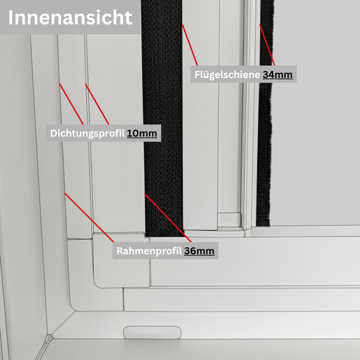 Plisstek Klicksystem (Insektenschutz Plissee Klicksystem)