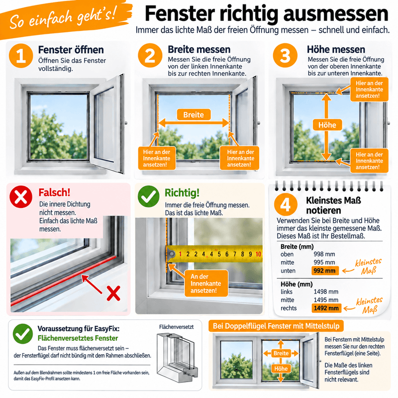 Plisstek Klicksystem (Insektenschutz Plissee Klicksystem)