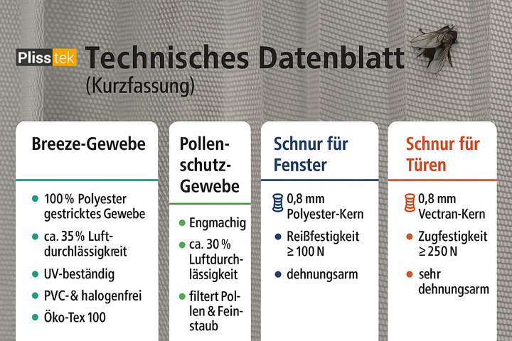 Datenblatt Insektenschutz Gewebe