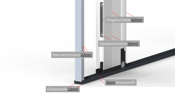 Plisstek13 - Insektenschutz Slim 13mm Einbautiefe (zum schrauben oder kleben) - Plisstek