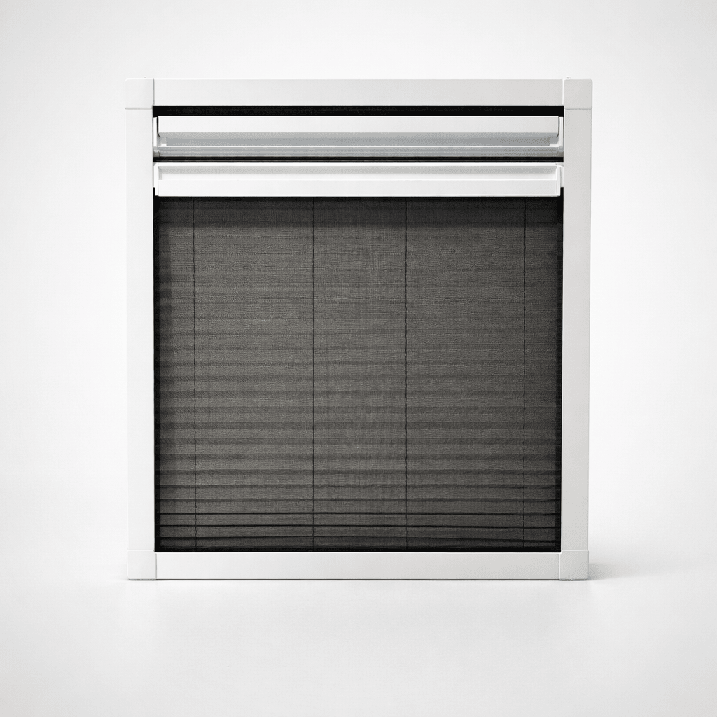 Insektenschutz Plissee für Dachfenster – optional mit Sonnenschutz (schrauben oder kleben) - Plisstek