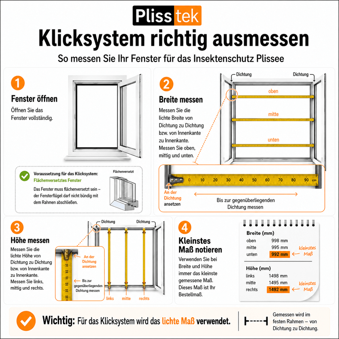 Insektenschutz Plissee Klicksystem Tür - Plisstek