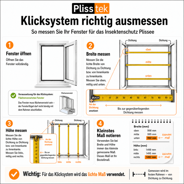 Insektenschutz Plissee Klicksystem Tür - Plisstek