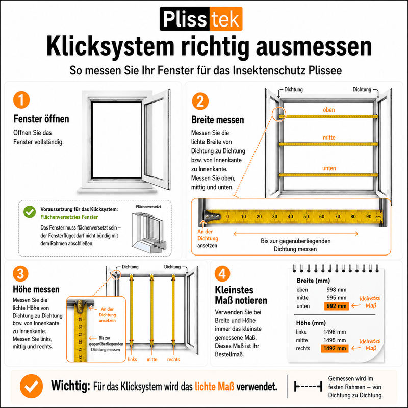 Insektenschutz Plissee Klicksystem Tür - Plisstek
