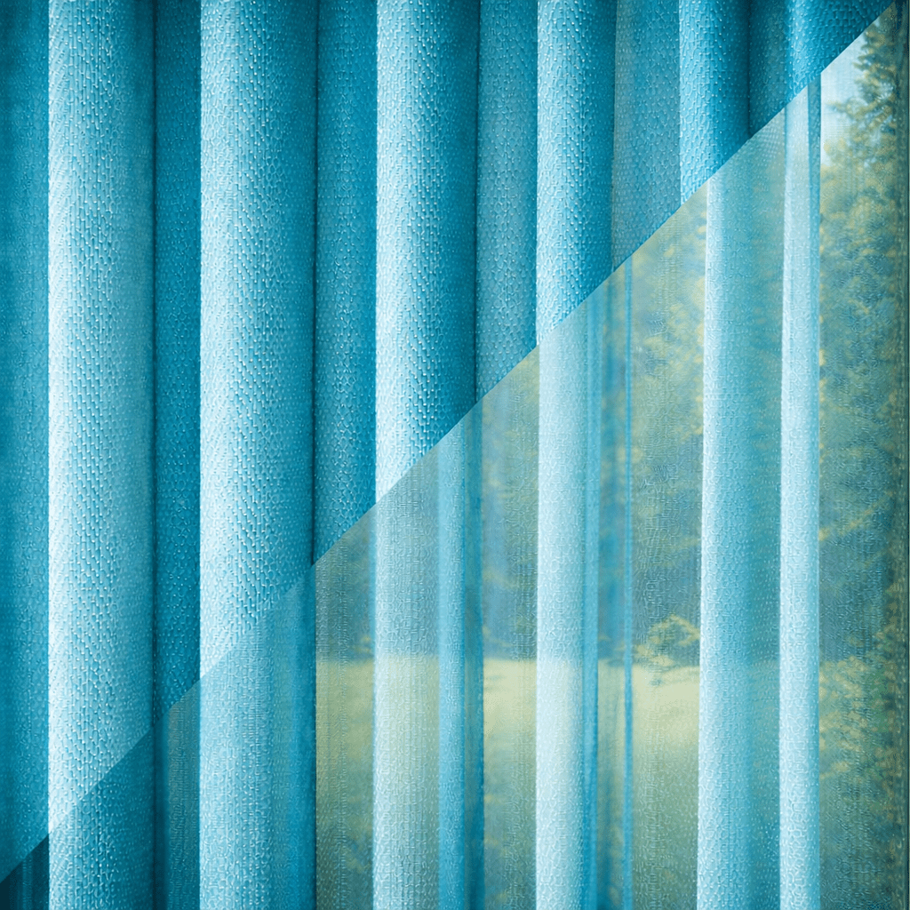 Lamellengardine SoftFlow Blau - Plisstek