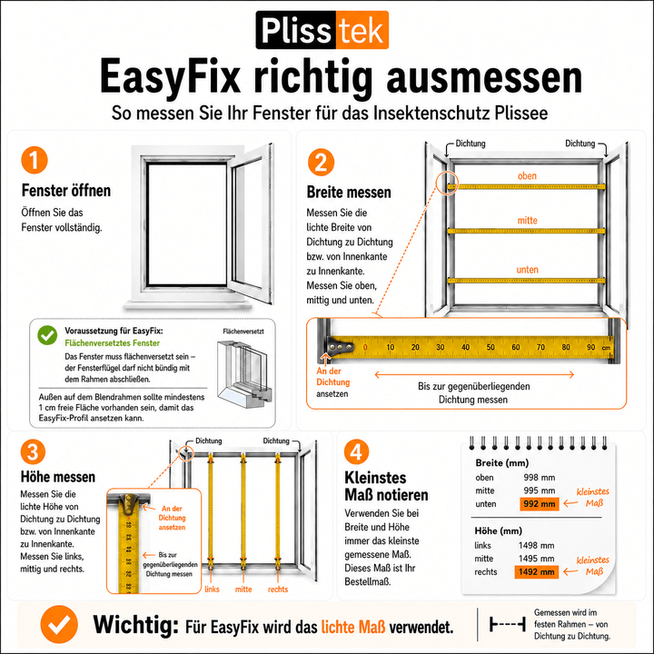 Plisstek EasyFix ( ohne bohren zum klemmen ) - Plisstek