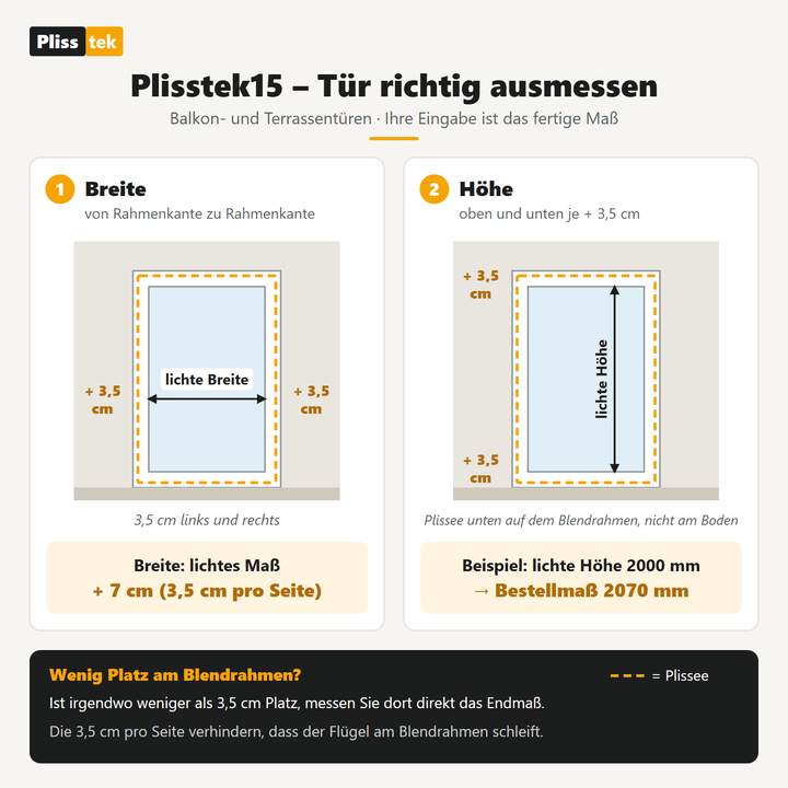 Plisstek15 – Insektenschutz Plissee für Türen (zum Schrauben oder Kleben) - Plisstek