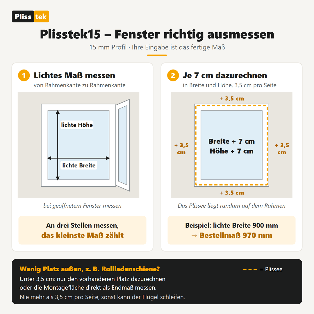 Plisstek15 – Insektenschutz Plissee (zum Schrauben oder Kleben) - Plisstek