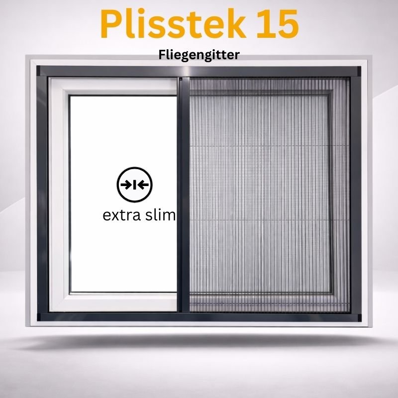 Plisstek15 - Insektenschutz Plissee (zum schrauben oder kleben) - Plisstek