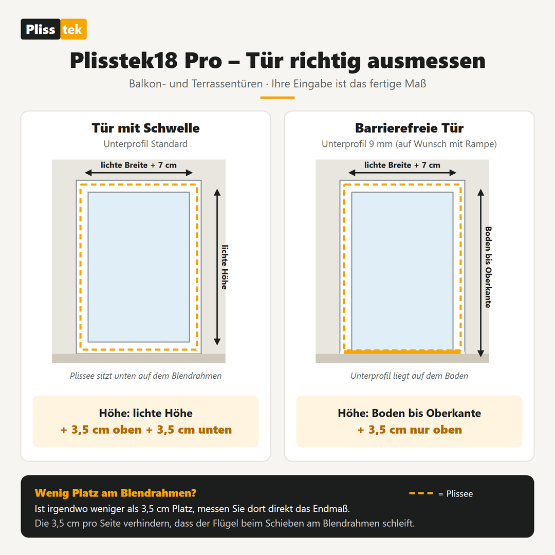 Plisstek18 Pro – Insektenschutz Plissee für Türen (zum Schrauben oder Kleben) - Plisstek