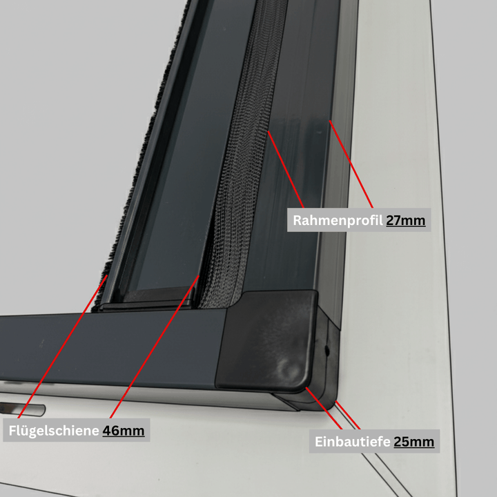 Plisstek25 - Insektenschutz Plissee für Fenster (zum schrauben oder kleben) - Plisstek