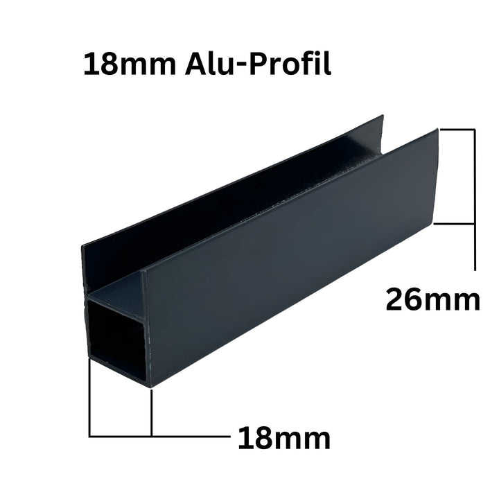 Plisstek Alu-Profil 18mm 1 Meter - Plisstek